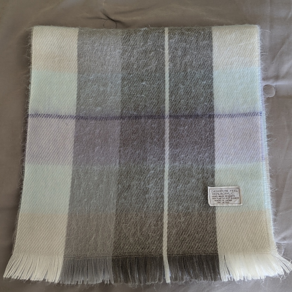 Blue plaid scarf